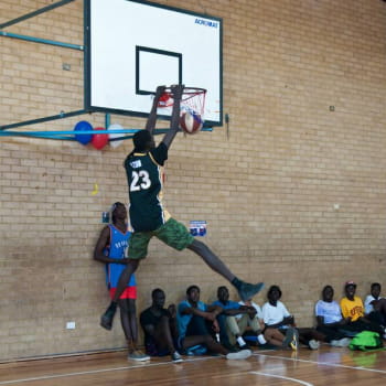 Man dunking a ball